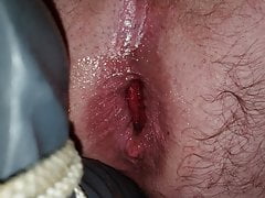 Gaping my asshole with huge dildo