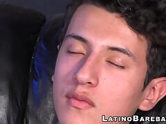 Young white twink bends Latino dude over and fucks him hard