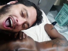 Talented dark haired juggling on my hard-on