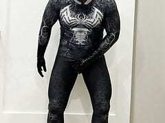 RubberVenom Jerk off with rubber toe sock