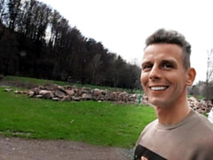 Awesome outdoor fucking with a hunky dude