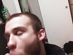 Gay boy deepthroating dildo