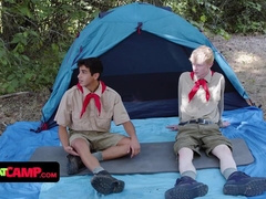 Boys At Camp - Bored Teen Scout Boys Decide To Play With Their Scout Leader