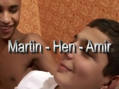 Two Very Cute Older Boys Enjoy A Younger