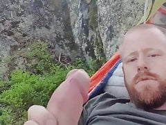 Stroking a beautiful cock in the beautiful outdoor