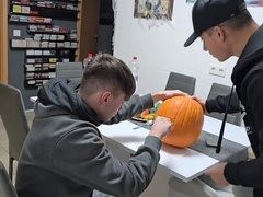 Gay Boys Have Fun: We Fuck The Halloween Pumpkin And Cum On It
