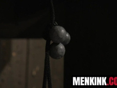 Captive Chris Pryce cant stop moaning until his captors are finished with his dick