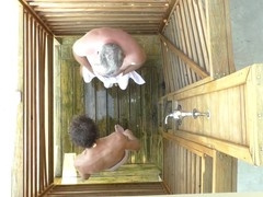 Steamy shower bareback session with a hot daddy and a sizzling twink