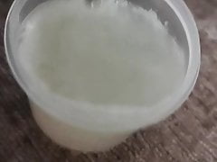 Frozen cum on my cock again