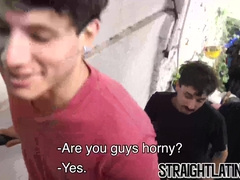 Straight Latino guys first time bareback foursome drilling