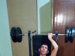 Sizzling Dude Exercise Nude Showcases Yam-Sized Bone