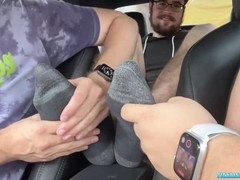 car ride, foot threesome