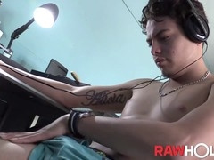 RAWHOLE Urbano masturbates his thick cock on webcam
