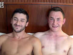 Scott Demarco's debut on camera with a bearded man at JasonSparksLive