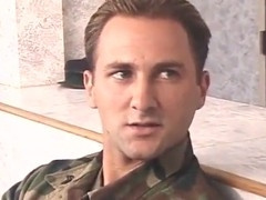 Muscular military guy drills his commander in the ass