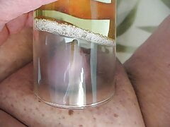 Soaking my cock in pee