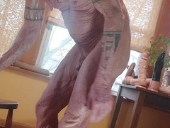 Spreading my fuck hole for thicker faux-cocks to come
