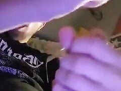 I stroke my big white cock