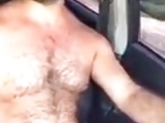 Bear daddy driving cumshot