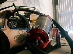 Vacuum cleaner masturbation at garage
