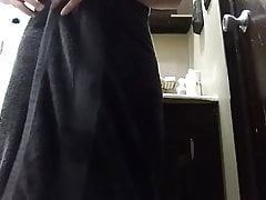Skinny guy shows off after shower