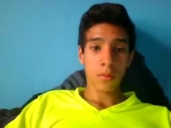 Sweet boy wank his big cock on cam