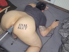Filling my big booty gape with the fucking machine