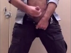 Bearded Daddy Jacks Off at Works