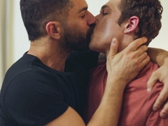 Classy men pose naked when they collide their big dicks in a special treat