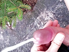 Risky In A Park Big Outdoor Cumshot!
