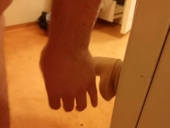 Late night joy before sofa