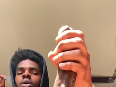 11 Inch BIG BLACK COCK Humungous Money-Shot & Smoking