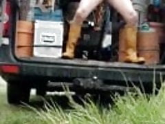 Men cum outdoor