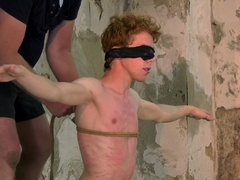 Nice ginger-haired marionette twunk Avery Monroe roped by Sebastian Kane