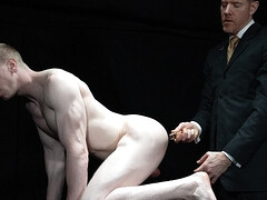 Twink and his older manager share BDSM perversions in private