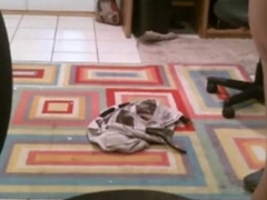 Fat Daddy Strips and Strokes on Webcam