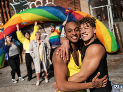 Interracial gay ass fucking after pride - Trent King & Felix Fox