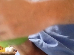 Saturday night home alone got ultra-kinky in the kitchen had to have fun with it