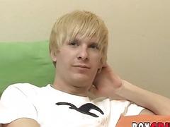 Solo masturbation with young blond guy