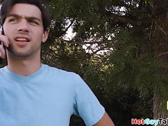 Unsaddled athletic lads banging in missionary