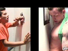 Deep Throating fag weenie in a gloryhole