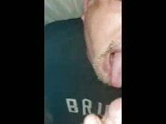Cum slut man guzzling cum