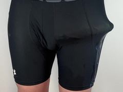 Immense beef whistle arms-free-for-all rectal vibro jizz shot in cock-squeezing trousers