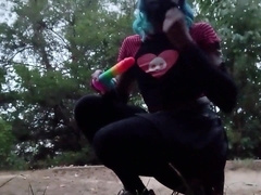 Sissy Femboy sucks MASSIVE Fuck Stick in Public