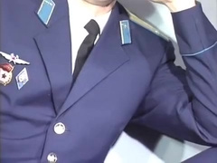 Russian soldier wank and cum