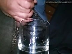 Heavy cum in glass