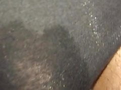 Black cotton thong ... on the loo