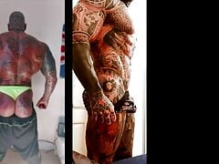 Spaniard muscle tattoo show of his body