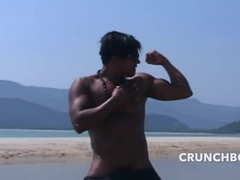 Exhib Sexin The Public Beach With Latino Muscles Boys