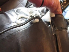 Huge hands free cum shot in catsuit (electro stimulation) 6